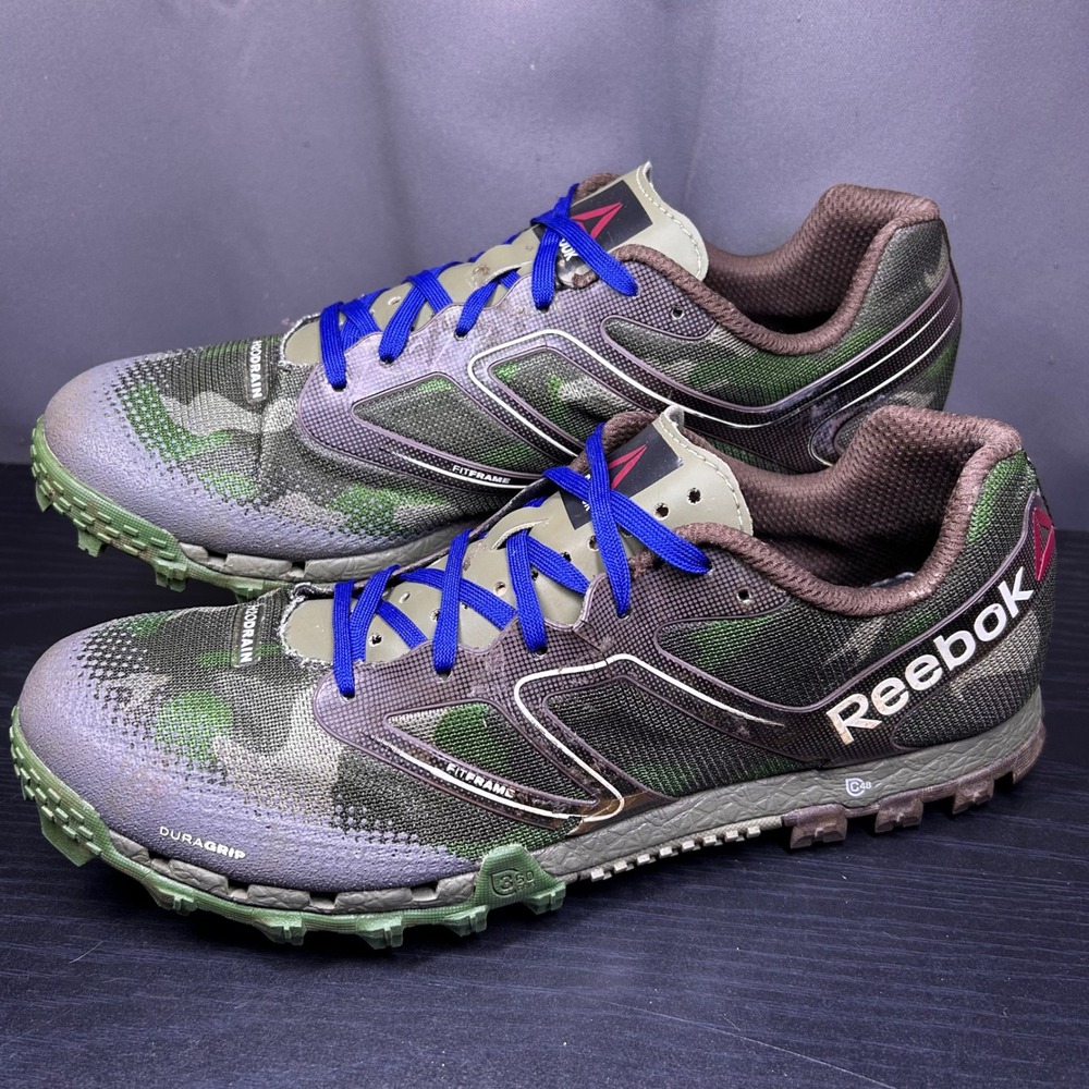 Reebok All Terrain Super OR Trail Running Shoes Mens 8 Green Camo Spartan OCR